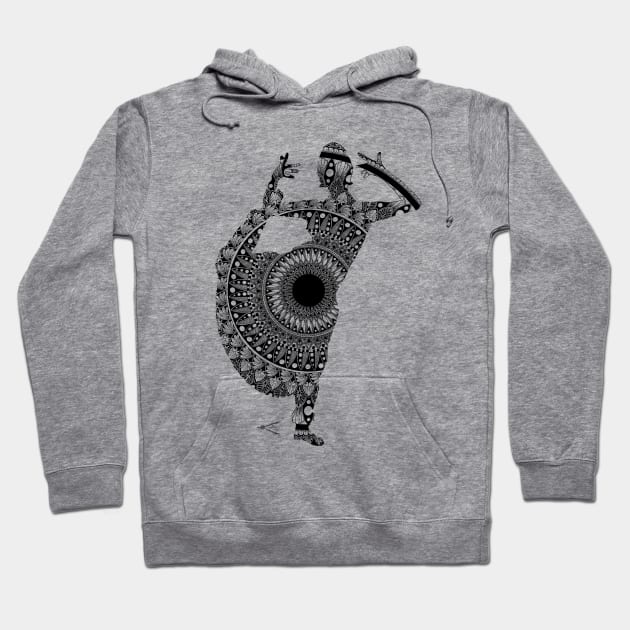 Indian Classical Dancer Hoodie by Miss Compass Hands 